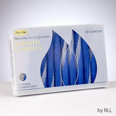 RITE LITE 5.5 in. Premium Blue Honeycomb Beeswax Shabbat Candles, 12 Piece C-16-BW